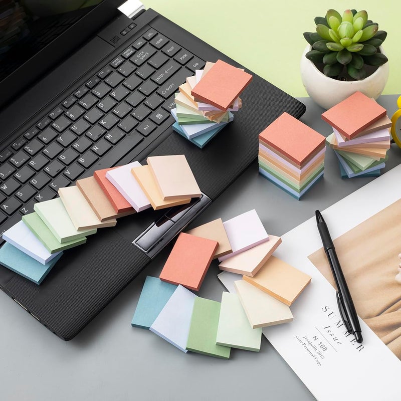 Kozerite (50 Pads) Sticky Notes 1.5x2, Vintage Colors, 10 Colors Self Sticky Notes, Sticky Pads, Recyclable, Self-Stick Pads, Easy to Post for Home, Office, Notebook - Image 3